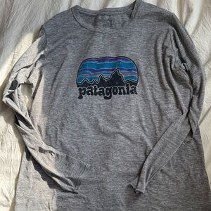 Patagonia Heather Gray Long Sleeve Tee